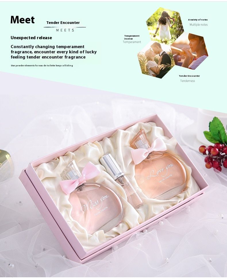 2024 New Perfume Women's Set Fresh and Persistent Flower and Fruit Fragrance Charming Fragrance Student Gift Perfume Gift Box_voghion.com