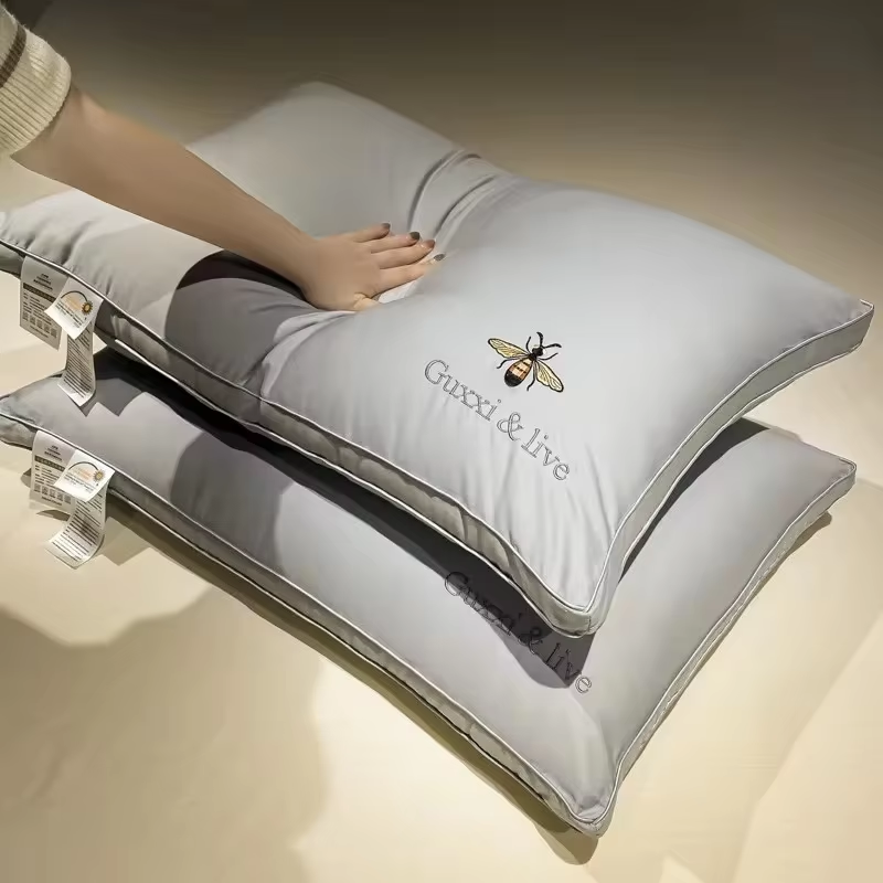 Cuscino da letto grande ed elastico, in tessuto confortevole e traspirante, con nucleo lavabile in lavatrice, cuscino da letto_voghion.com