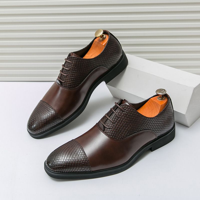 Formal Business Leather Fashionable Office Casual Shoes, Autumn New Style, Pointed And Oversized Men's Shoes_voghion.com
