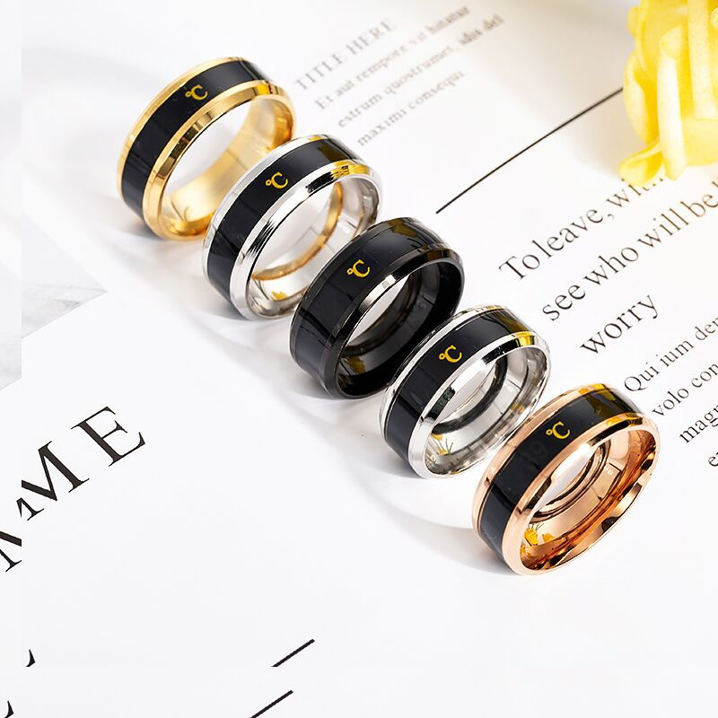 Ready Stock Ring Titanium Steel Mood Emotion Feeling Intelligent Temperature Sensitive Rings for Women Men Waterproof Jewelry_voghion.com