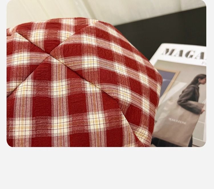 2025 Neue Herbst Kleine Karierte Damenmütze, Baskenmütze_voghion.com