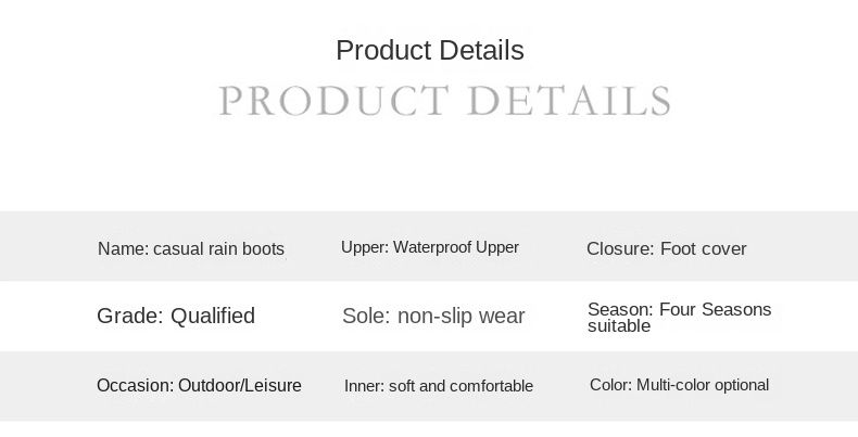 Single Shoe Midsole Waterproof Mouth Rain Boots 39-45_voghion.com