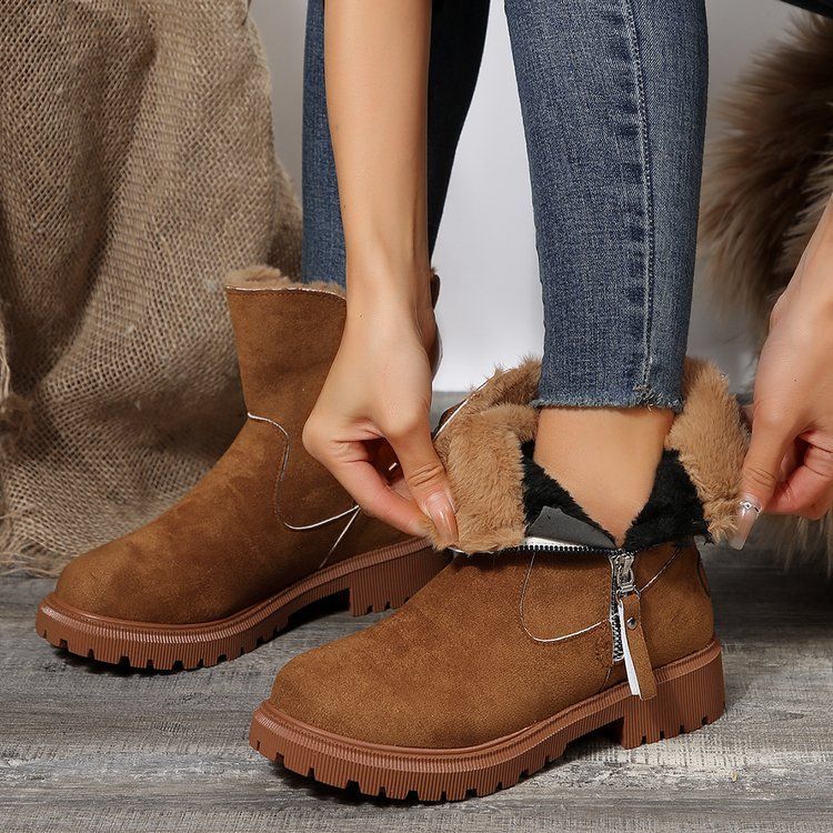 Winter new cashmere women's shoes warm boots cotton shoes_voghion.com