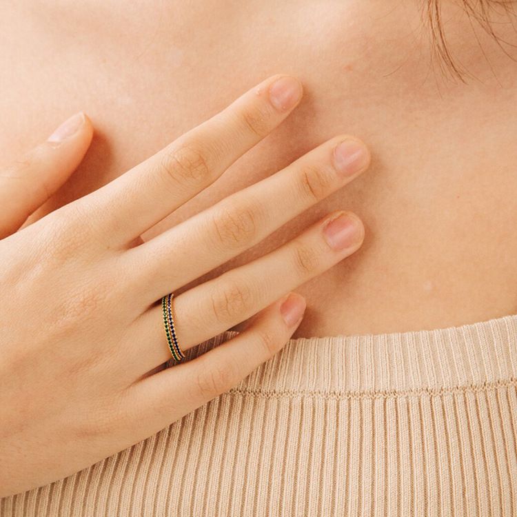 Damenschmuck Edelstahl Geburtsstein Zirkonia Ring mit Vollpavé-Steinen, Einzigartiges geometrisches Design Statement-Stil Geburtsstein Zirkon Ring Nische_voghion.com