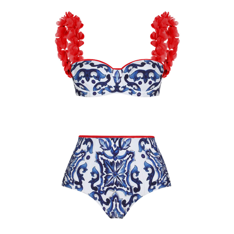Conjunto de traje de baño de una pieza con estilo para vacaciones en la playa para mujer_voghion.com