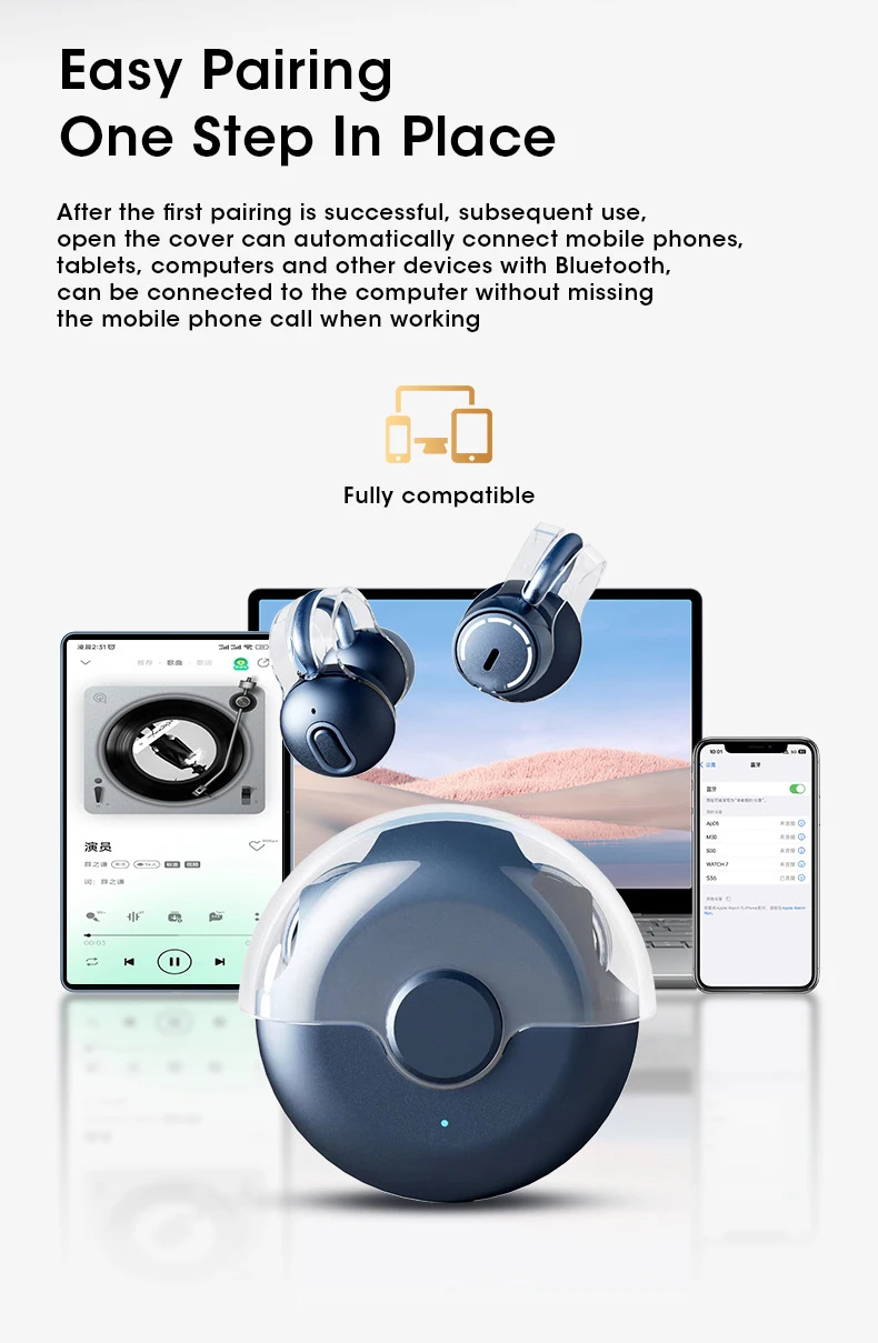 MI-TWS Bone Conduction Wireless Bluetooth Earphones Earclip Motion Noise Canceling Ultra-long Battery Life 360°ACS Sports Headset_voghion.com