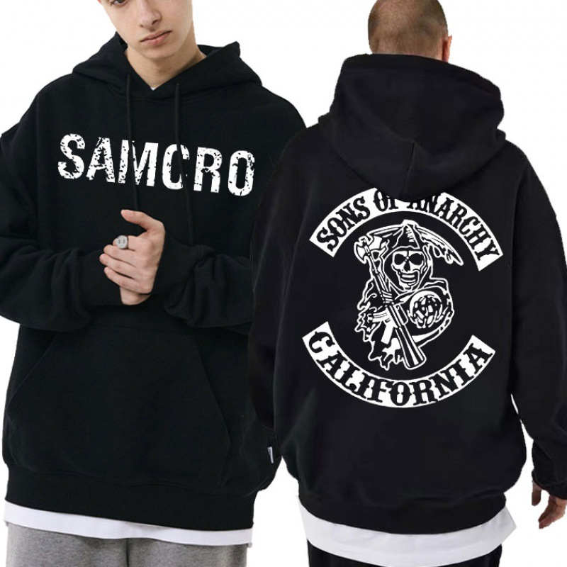Férfi kapucnis pulóver Sons of Anarchy SAMCRO kétoldalas nyomtatott kapucnis pulóver kapucnis y2k Ruházat_voghion.com