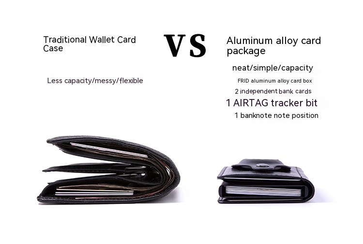 Airtag location tracker pickup wallet can be installed, simple creative business multi-function wallet wallet card Package X-81_voghion.com