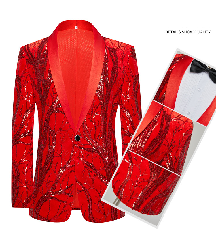 Costum bărbătesc cu paiete, costum de performanță scenică, haină, costum de baie_voghion.com