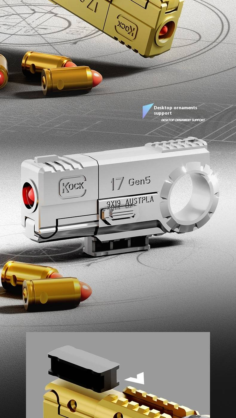 Παιχνίδι όπλο Soft Bullet Mini Glock διπλό πιστόλι δακτυλίου πιστόλι αποσυμπίεσης κράμα εκτοξευτήρα παιχνίδι εκτόξευσης_voghion.com