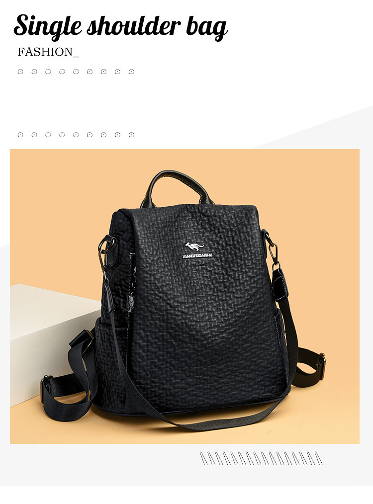 Women's Backpack Fashion Casual Middle-aged Large Capacity Soft Leather Backpack Travel Multi-functional Anti-theft Bag_voghion.com