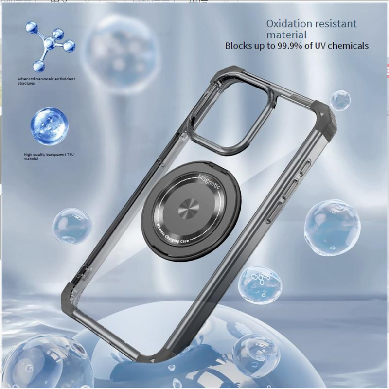 Phone Case Gold Shield Magnetic Car Phone Case Rotating Bracket Protective Cover_voghion.com