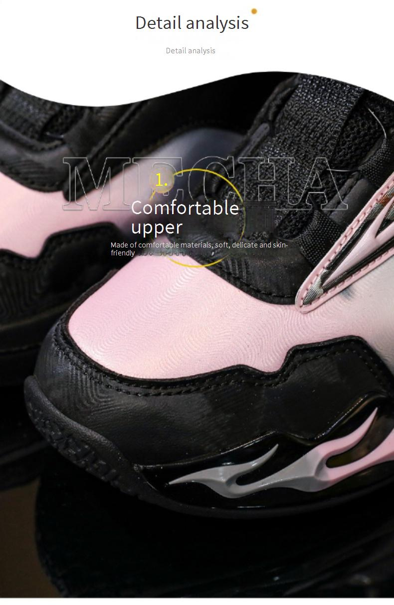 Otroški košarkarski čevlji iz mrežaste mreže, zračni športni čevlji za fante in deklice, usnjeni vodoodporni vrtljivi čevlji z zaponko brez vezalk, dekliški tekaški čevlji_voghion.com