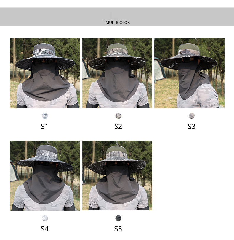 Men's UPF 50+ Sun Hat With Full Face & Neck Protection - Wide Brim Design For Fishing & Outdoor Work (Summer Essential)_voghion.com