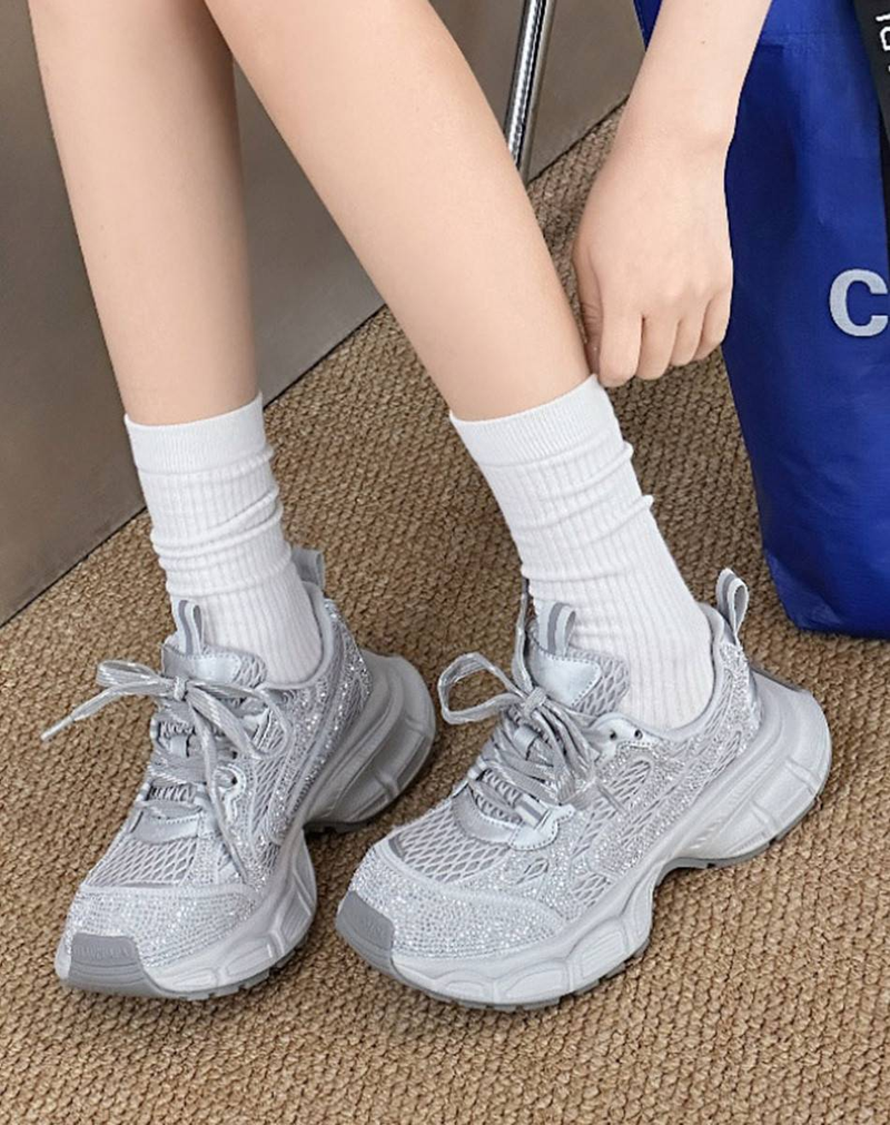 Cameido Women's Silver Ultra-Fine Round-Toed Casual Shoes For Daily Commuting_voghion.com