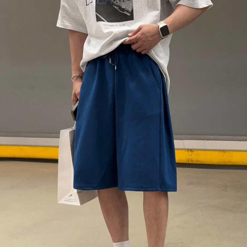 Men's Casual Loose-Fit Shorts - Summer Cotton Blend Elastic Waist Drawstring Comfortable Lounge Pants For Streetwear & Travel_voghion.com