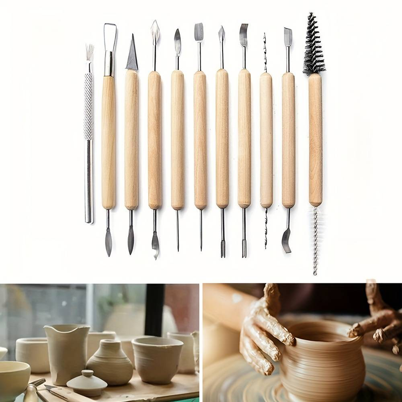 30 Pottery Tools Set Clay Clay Stone Plastic Carving Knife Clay DIY Silicone Spot Drill Pen Indentation Ballpoint Pen_voghion.com