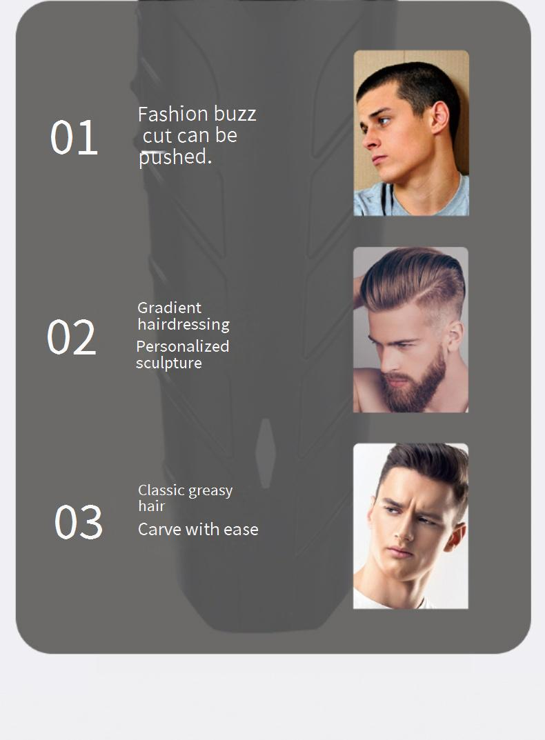 Professional Cordless Hair Clipper For Men - Powerful Rechargeable Hair Trimmer With Stainless Steel Blade, Detachable & Washable Head, Low Noise_voghion.com