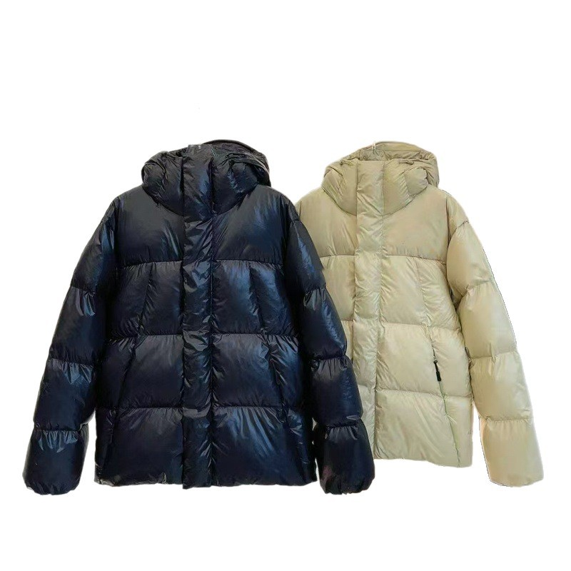 Doudoune d'hiver ultra-légère à capuche pour couple, doublure en polyester épais et chaud, 90 % duvet de canard blanc, broderie 3D, parka d'extérieur_voghion.com