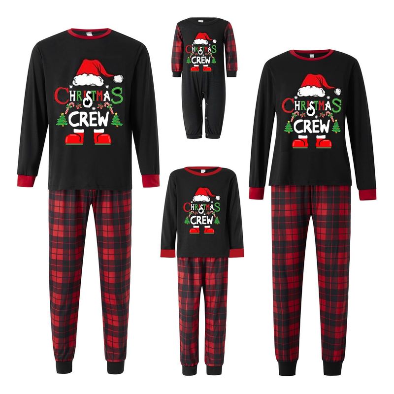 Roupas de algodão para pais e filhos 2025, decoração para toda a casa, conjunto de pijamas de Natal para outono e inverno para uma família de três e quatro pessoas - Cachorro P-2XL_voghion.com
