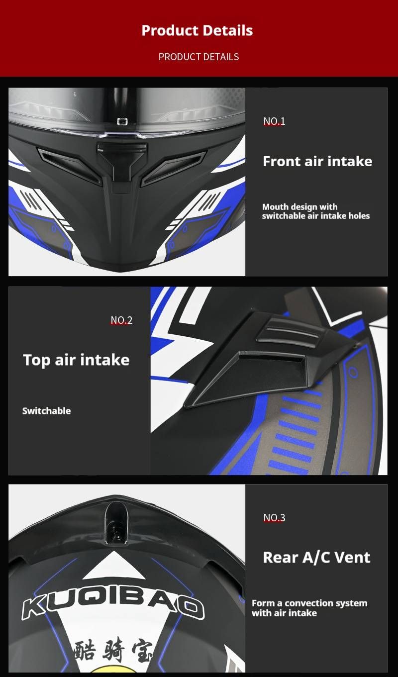 Dual Visor Modular Motorcycle Helmet With Bluetooth & Long Battery Life – ABS Shell, 3C Certified, Full Face Coverage_voghion.com
