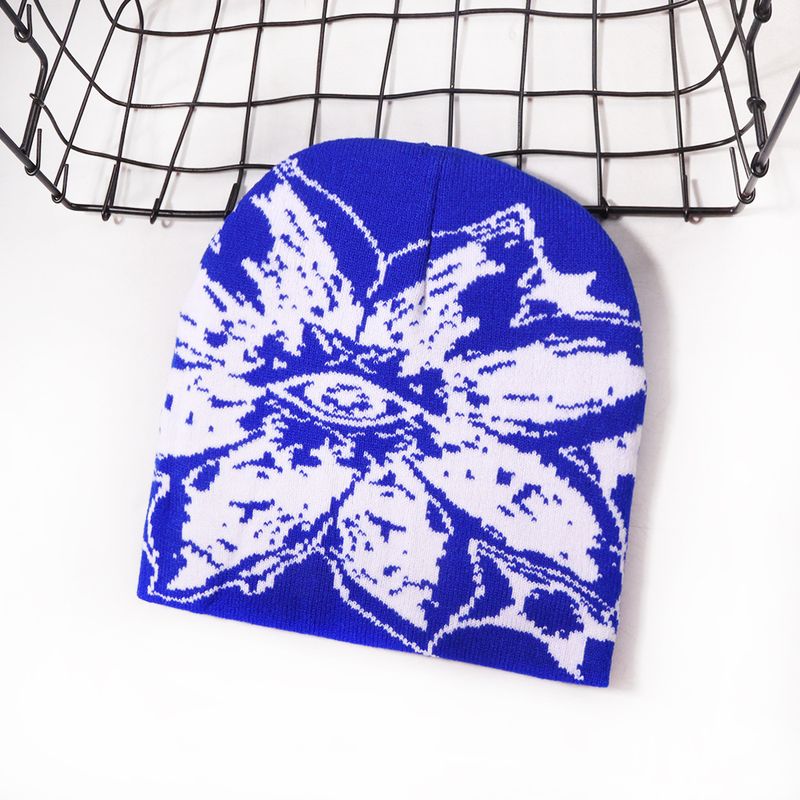 Urban Jacquard Knit Beanie - Stijlvolle unisex wintermuts met zonnebloempatroon, streetwearmode voor mannen en vrouwen_voghion.com