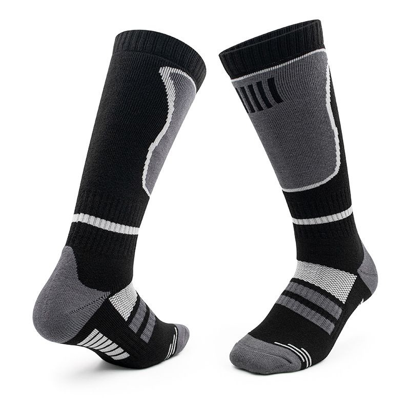 Long Ski Socks, Warm And Moisture-absorbing Outdoor Hiking Socks, Thickened Towel Bottom, Shock-absorbing And Comfortable Men's Sports Snow Socks_voghion.com