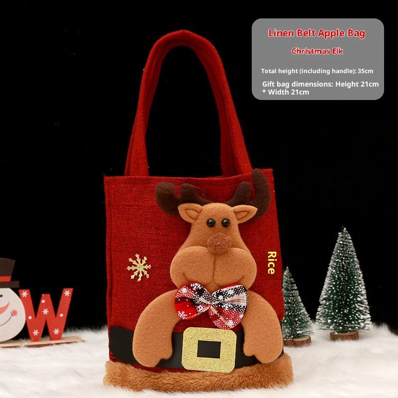 Sacs cadeaux festifs pour Noël - Motifs mignons Père Noël, bonhomme de neige, rennes et ours - Sacs cadeaux pour bonbons, friandises et décorations_voghion.com