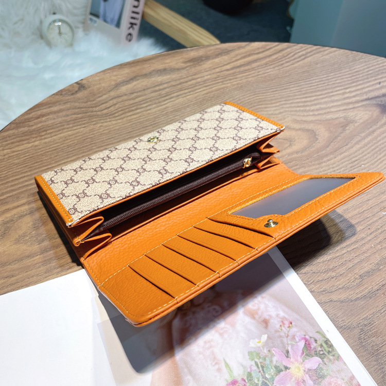 Geldbörse Brieftasche Clutch Mode Damen Geldbörse Damen lange Damen Geldscheinklammer zweifach gefaltete Multi-Kartentasche Damen Geldbörse_voghion.com