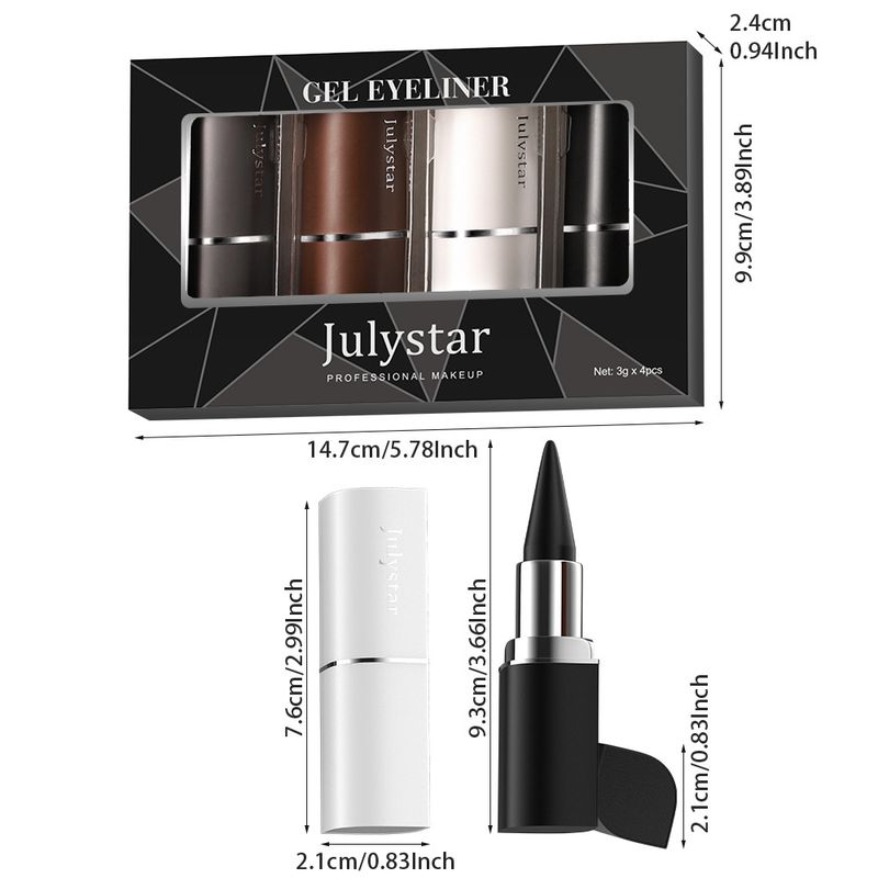 Set di eyeliner in gel a 4 tonalità più venduto: eyeliner opaco naturale ultra-nero, a lunga tenuta, impermeabile e ad asciugatura rapida._voghion.com
