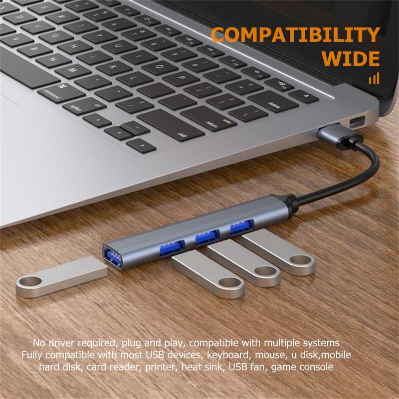 USB C típusú hub 3.0 3.1 4 portos több USB elosztó adapter OTG HUAWEI Xiaomi Lenovo Macbook PC számítógép tartozékokhoz_voghion.com