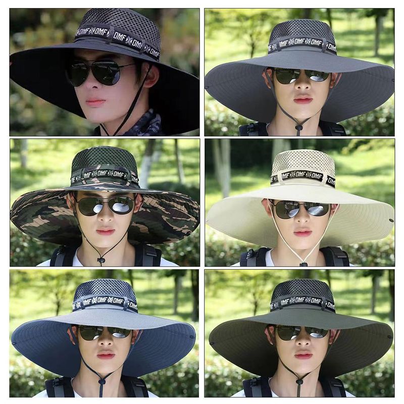 Chapeau de soleil à large bord de 5,9 pouces, protection UV, casquette de pêcheur respirante, pliable, pour hommes et femmes, pêche en plein air, randonnée, plage_voghion.com