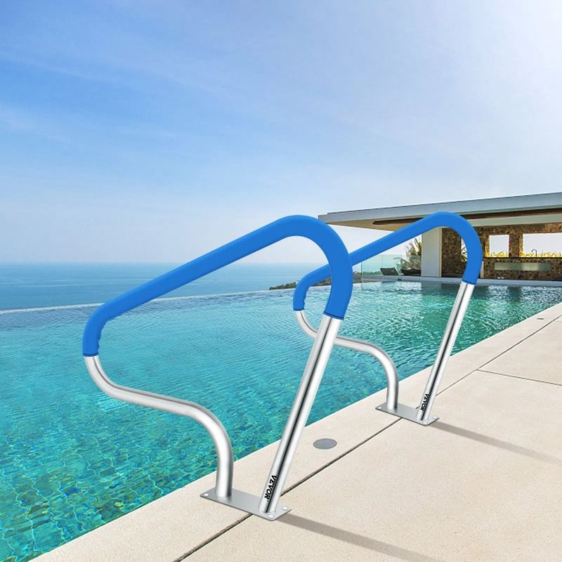 Rail Handrail 39x32 Steel 304 Silver Stainless Railing Capacity H Humanized Pool Pool Swimming 250LBS Load Pool Pool Rustproof_voghion.com