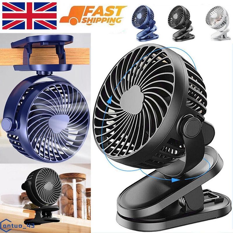 Portable 3 Speeds USB Rechargeable Mini Cooling Fan Clip On Desk Baby Stroller._voghion.com
