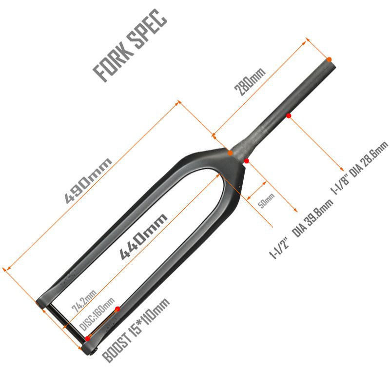 Carbon Fiber BOOST Voor 110*15mm Off-Road Harde Vork Schijfrem Interne Kabelgeleiding_voghion.com