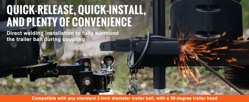 VEVOR A-Frame Trailer Coupler, Fits 2-Inch Hitch Ball Size, 7000 lbs Towing Capacity, Heavy Duty Steel Coupler, Ideal for Towing Station Wagons, Picku_voghion.com