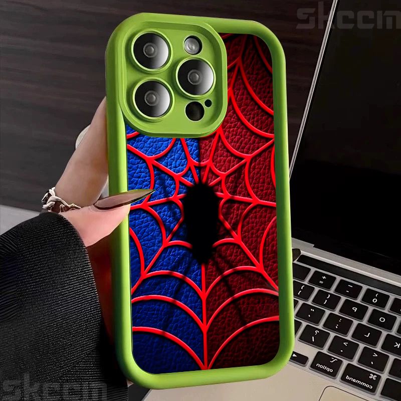 Blood Spider Pattern Design Silicone Soft Phone Case For IPhone 16 Pro Max 15 14 13 12 11 7 8 Plus X XR XS Lens Protection Cover_voghion.com