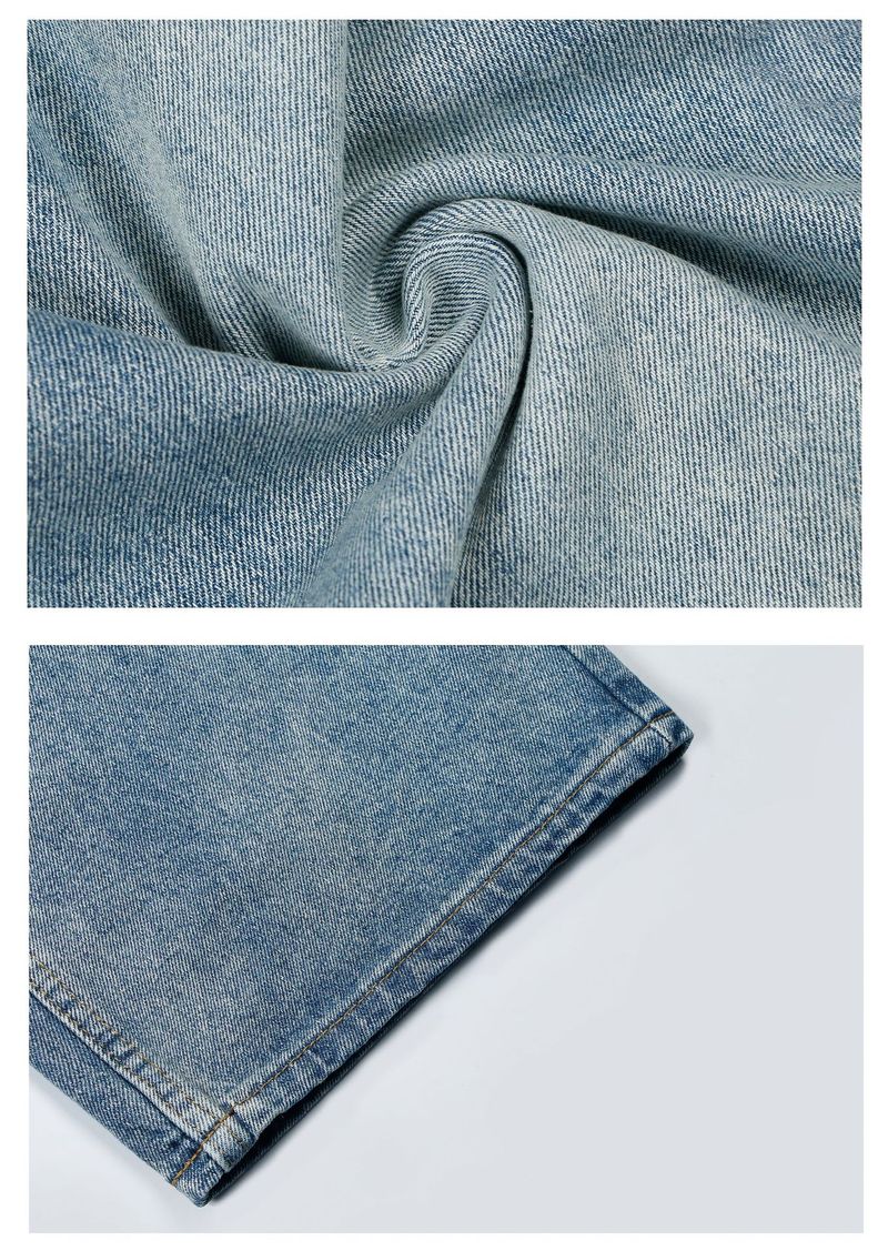 Herrenbekleidung Retro Vintage Washed Jeans Männer und Frauen Lose Baggy Wide Leg Clean Fit Hosen Trendy Marke_voghion.com