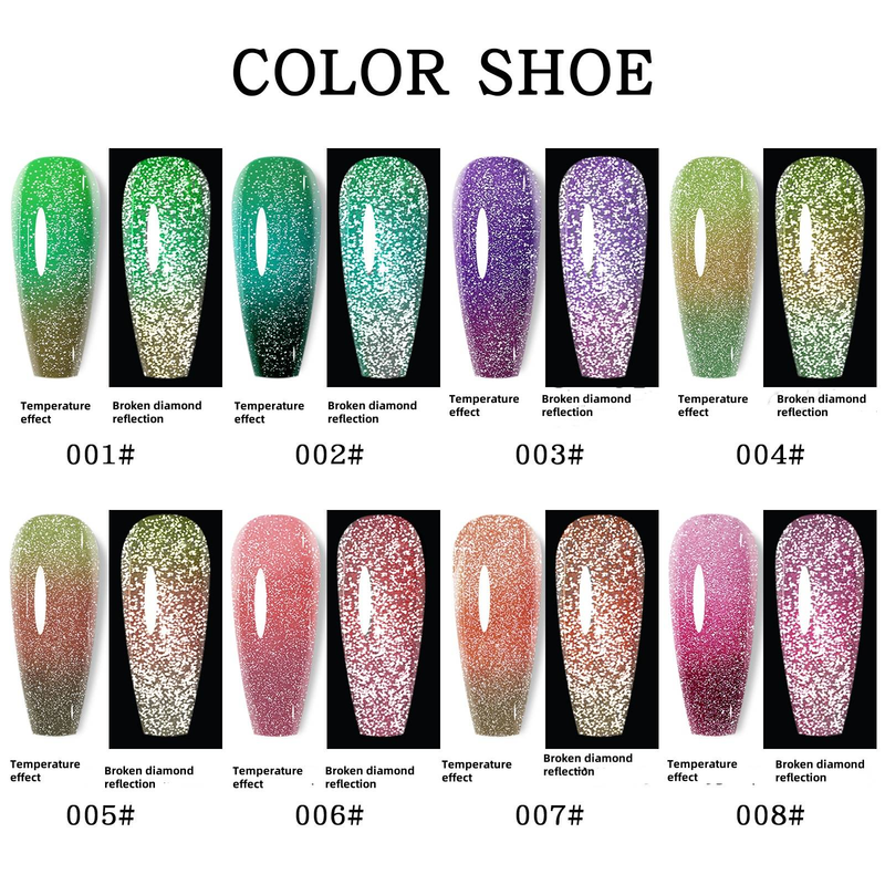 "3PCS"Temperature varying Aurora Broken diamond nail oil glue Opal Broken diamond glue canned glue Fairy color gradient nail_voghion.com