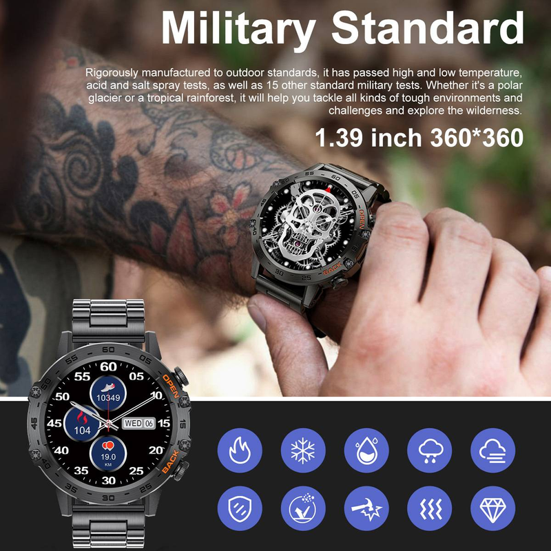 Dedicated men's business wireless call multi function waterproof health monitoring sports smart watch_voghion.com