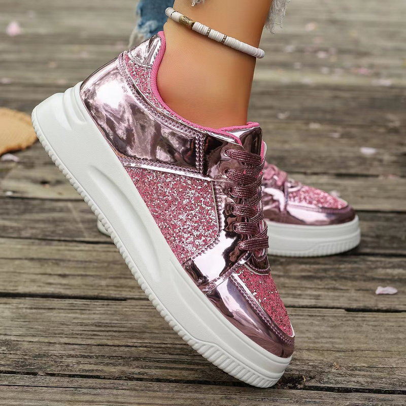 Spring and Autumn New Cool Plate Fashion Casual Large Women's Lace up Thick Bottom Casual Shoes in Stock Le Fu Shoes_voghion.com