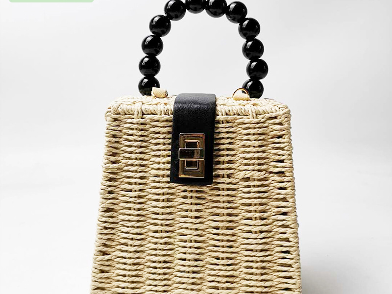 Women's Bags Manufacturers Supply Street Stall Bags, New Paper Rope Iron Frame Woven Beach Bags, Woven Bags, Paper Rope Straw Bags_voghion.com