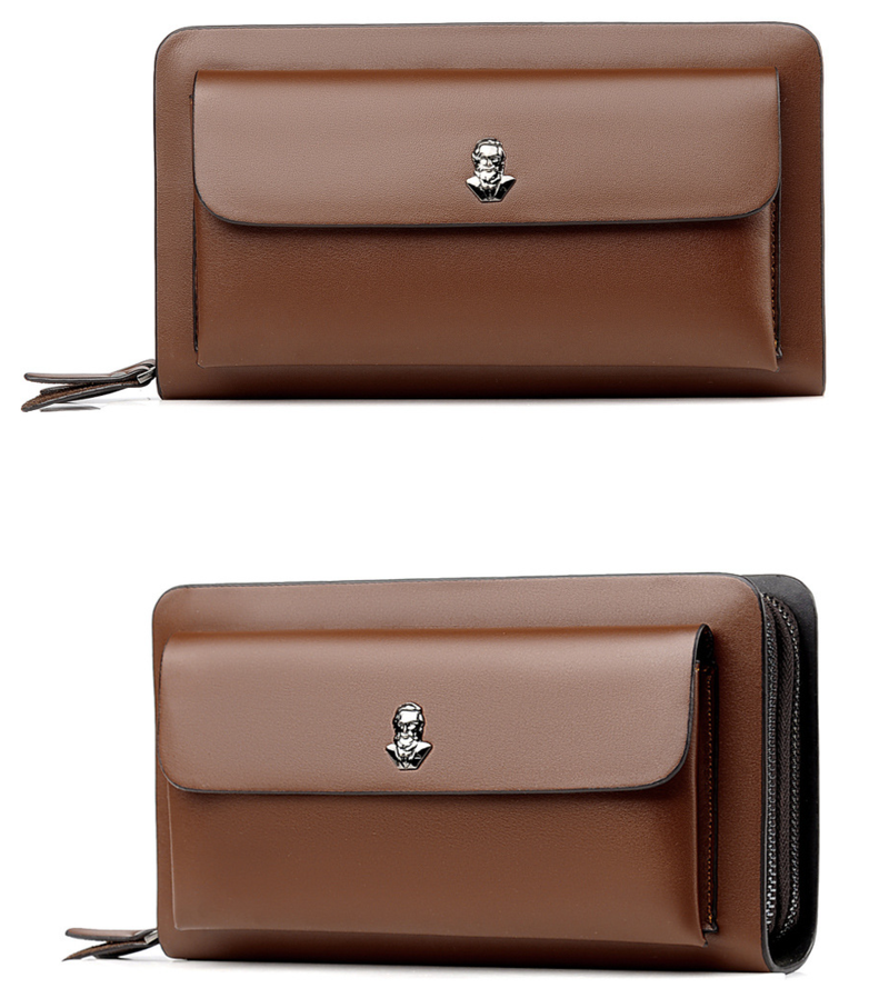 Vīriešu jauna stila maks īsa stila vairāku karšu slota sajūga soma, dubultā rāvējslēdzēja maka viengabala piegāde._voghion.com