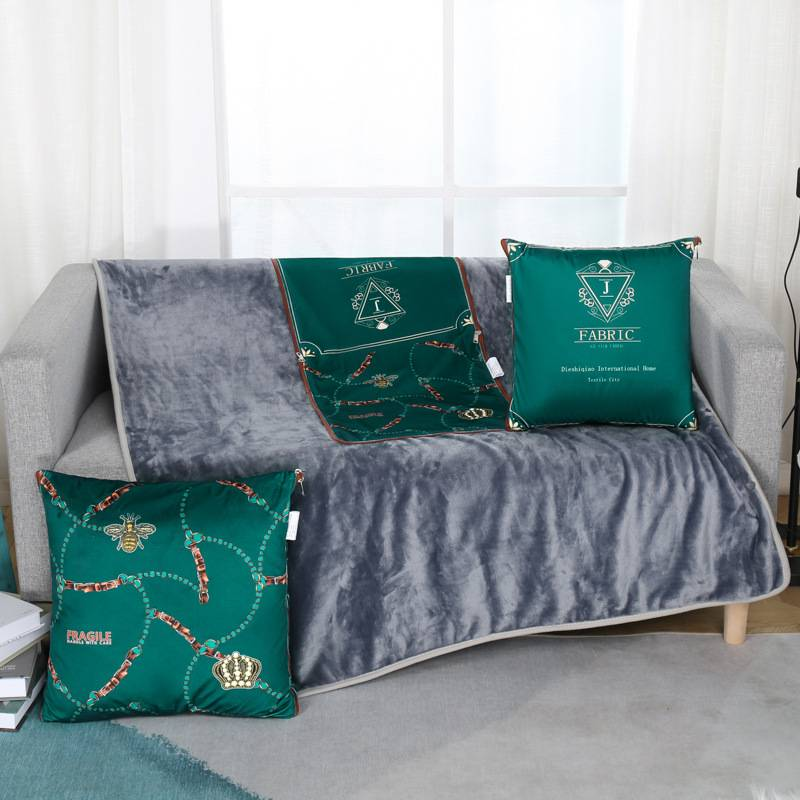 Fleece deken en kussen - 3-in-1 omvormbare reisdeken voor auto/kantoor/bank (ultrazachte Sherpa dubbelzijdige warmte, machinewasbaar en kreukvrij)_voghion.com