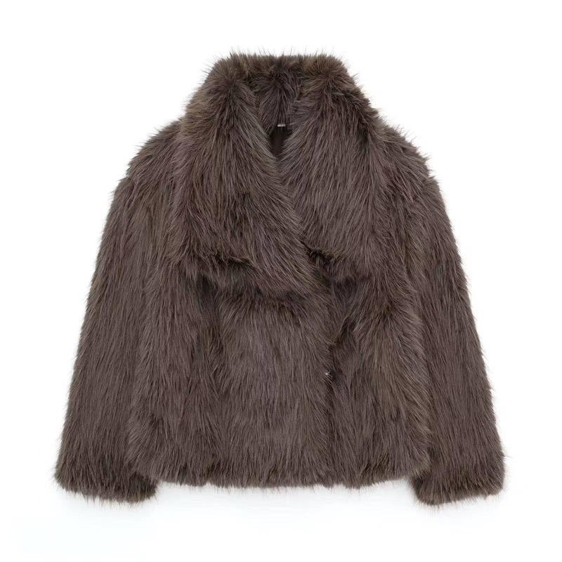 Women's Winter New Artificial Fur Effect Short Jacket_voghion.com