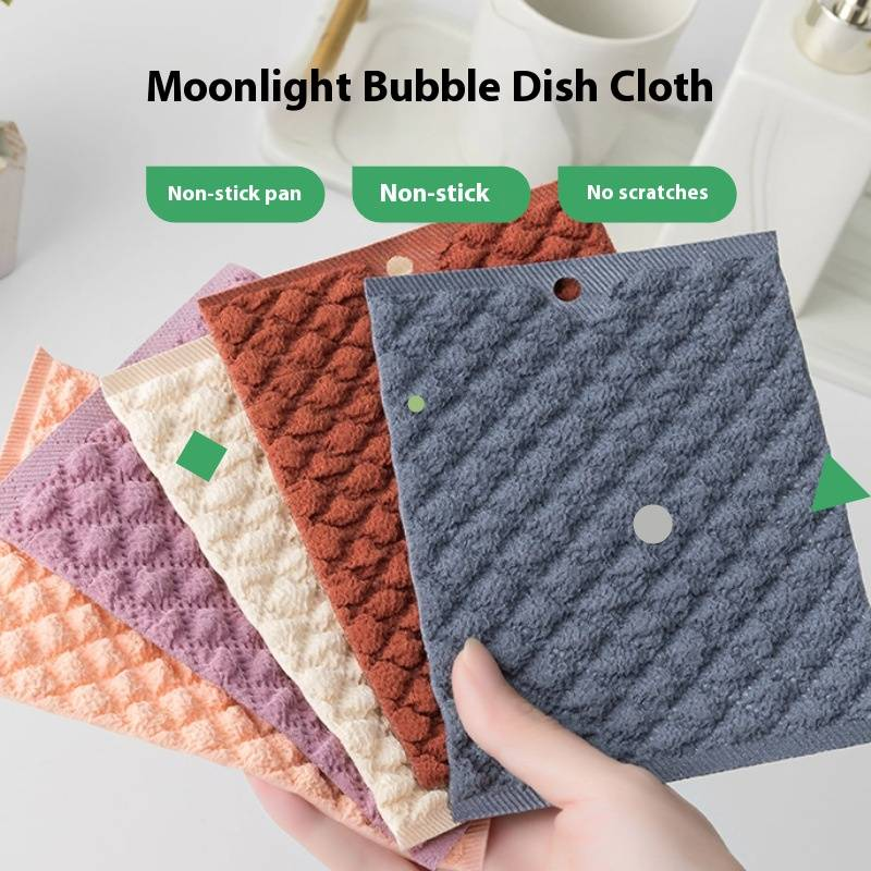 Premium Polyester Dish Sponge Cloth - Multi-Purpose Grid-Pattern Cleaning Pads For Pots, Pans & Tableware (12x16cm)_voghion.com