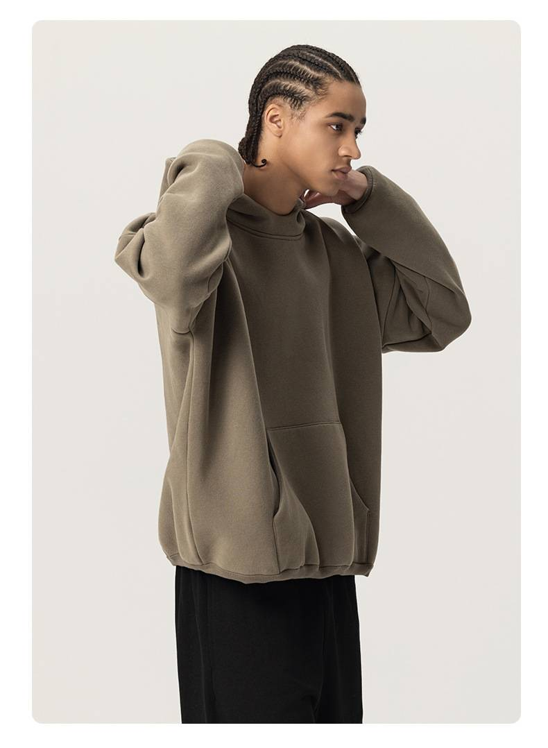NOKO-Men's | Updated Kanye-style, Short, Wide, INS-inspired Hooded Sweatshirt, Fall/winter Men's Style._voghion.com