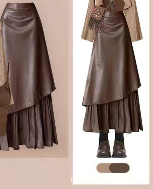 Autumn Plus Size Women's Outfit Set - Stylish Knit Sweater, Camisole & High-Waist Skirt (3-Piece)_voghion.com