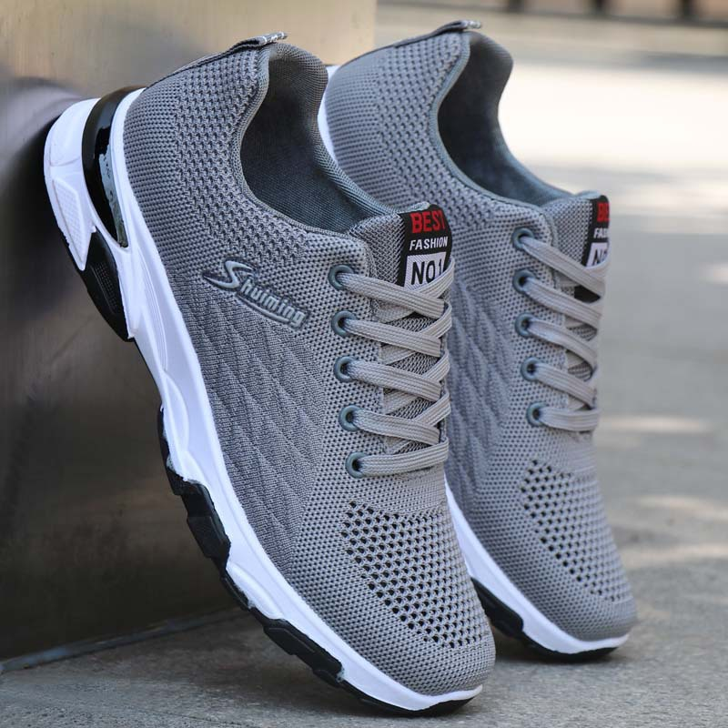 Nuove scarpe sportive da corsa da uomo, traspiranti, casual, nere, con suola morbida in mesh_voghion.com