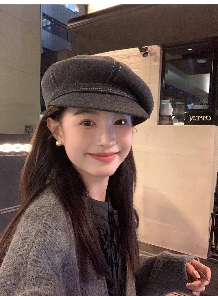 2025 Fall And Winter New, Duck Tongue Hat, Octagonal Cap, Head Circumference, Thin Face_voghion.com